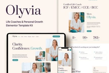 Olyvia - Life Coach & Personal Growth Elementor Pro Template Kit