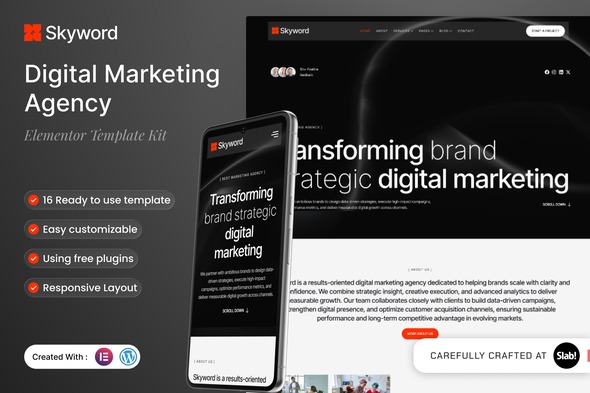 Skyword  – Digital Marketing Agency Elementor Template Kit