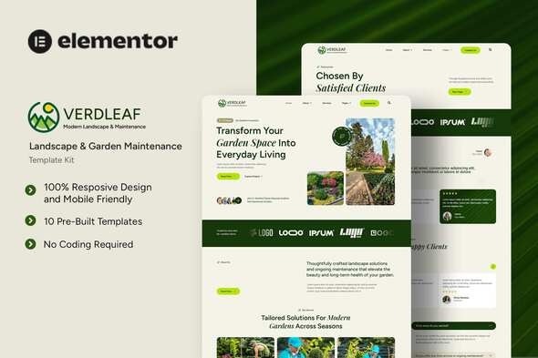 Verdleaf  – Landscape & Garden Maintenance Elementor Tempate Kit