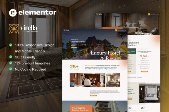 Virella  – Luxury Hotel & Resort Elementor Pro Template Kit