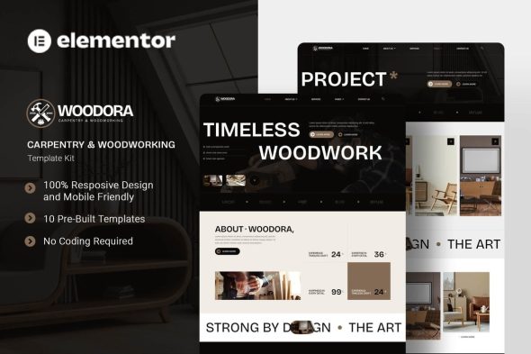 Woodora  – Carpentry & Woodworking Elementor Template Kit