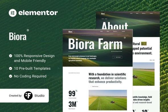 Biora  – Agriculture Research Elementor Template Kit