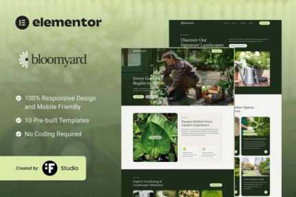 Bloomyard - Gardening & Landscaping Elementor Template Kit