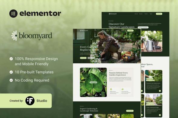 Bloomyard  – Gardening & Landscaping Elementor Template Kit