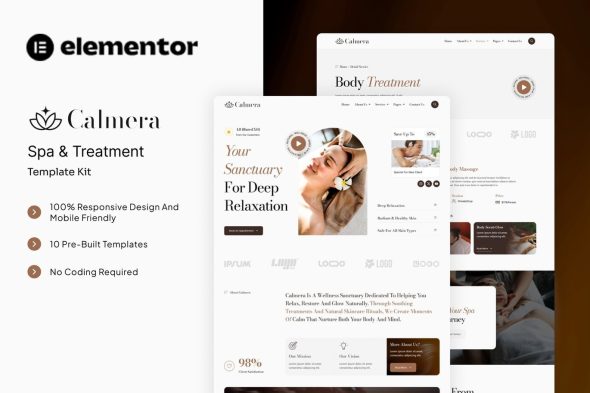 Calmera  – SPA & Treatment Elementor Template Kit