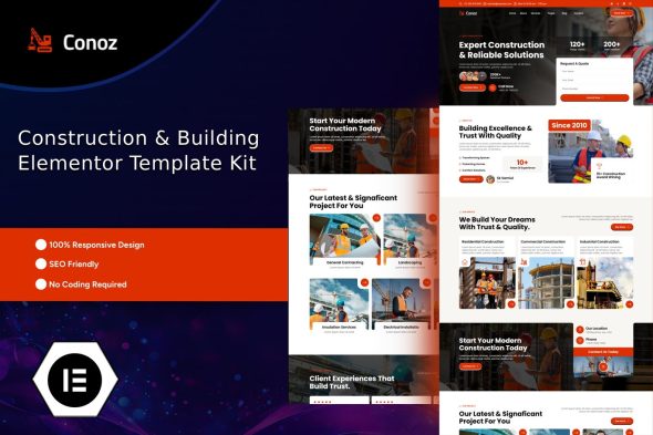 Conoz  – Construction & Building Elementor Template Kit