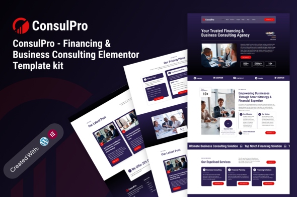 Consulpro  – Financing & Business Consulting Elementor Template kit