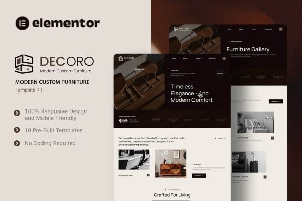 Decoro  – Modern Custom Furniture Elementor Template Kit