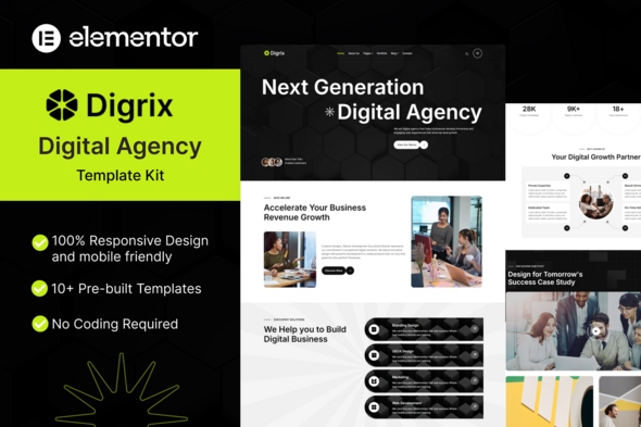 Digrix  – Digital Agency Elementor Template Kit