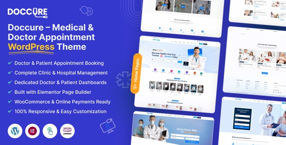 Doccure 1.5.3 – Doctor Appointment Booking and Clinic Management WordPress Theme