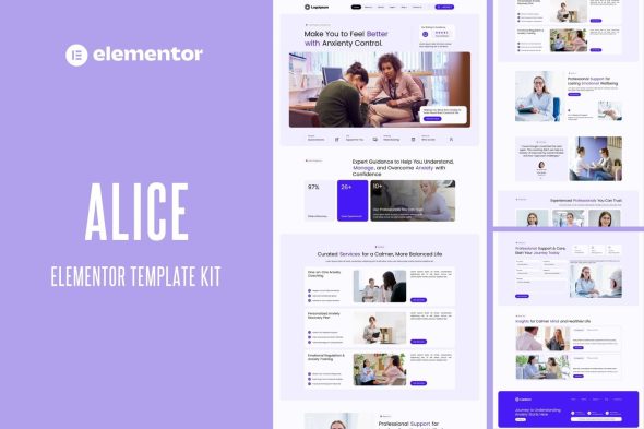 Alice  – Anxiety Life Coach Elementor Template Kit