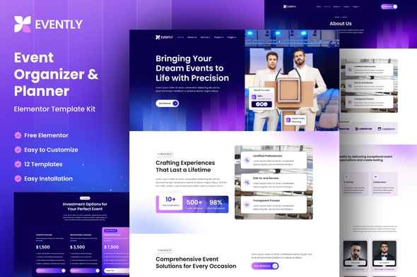 Evently  – Event Organizer & Planner Elementor Template Kit