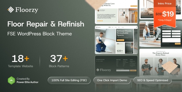 Floorzy 1.0.0 – Floor Repair & Refinish FSE WordPress Block Theme