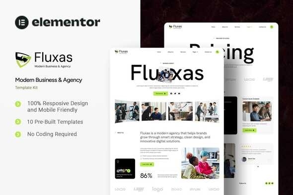 Fluxas  – Modern Business & Agency Elementor Template Kit