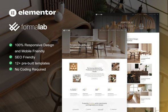 Formalab  – Interior Design & Architecture Elementor Template Kit