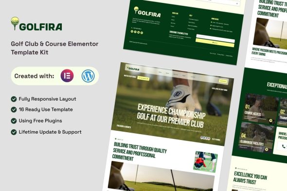 Golfira  – Golf Club & Course Elementor Template Kit