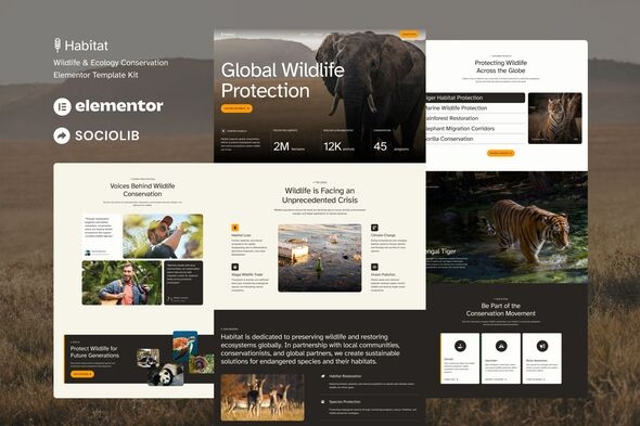 Habitat  – Wildlife & Ecology Conservation Elementor Template Kit