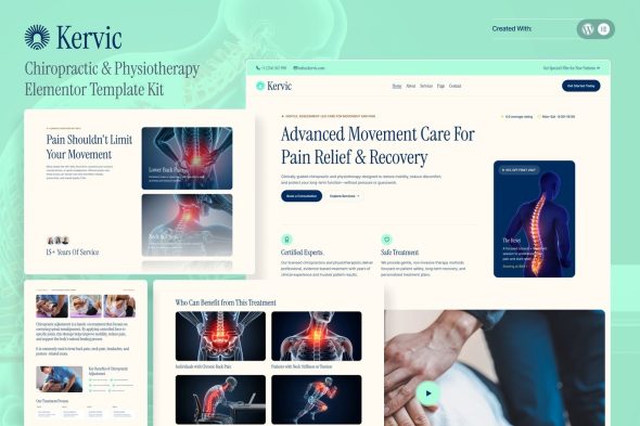 Kervic  – Chiropractic & Physiotherapy Elementor Template Kit