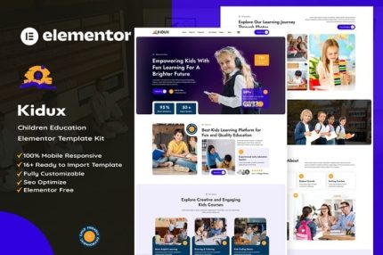 Kidux - Children Education Elementor Template Kit