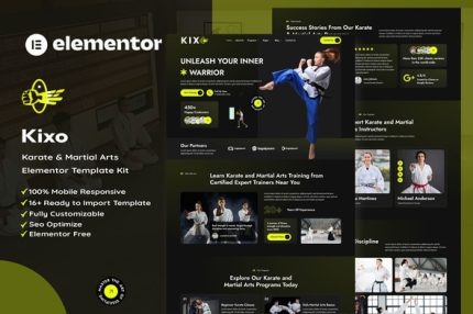 Kixo - Karate & Martial Arts School Elementor Template Kit
