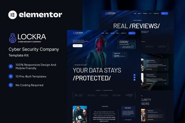 Lockra  – Cyber Security Company Elementor Template Kit