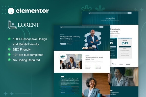 Lorent  – Finance Advisor & Investment Elementor Template Kit