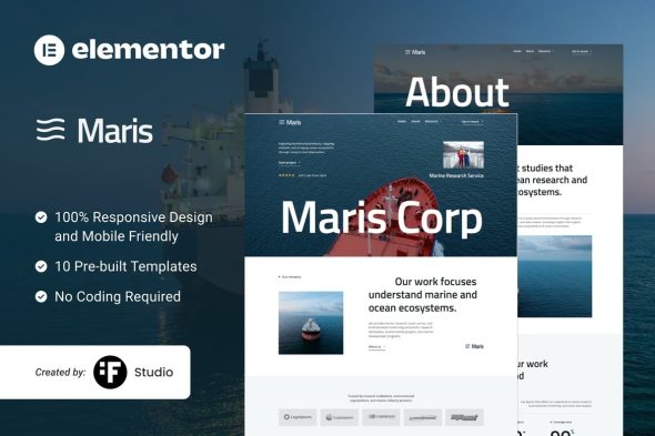 Maris  – Marine Research & Ocean Science Elementor Template Kit