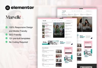 Marvelle - Modern Feminine Blog & Magazine Elementor Pro Template Kit
