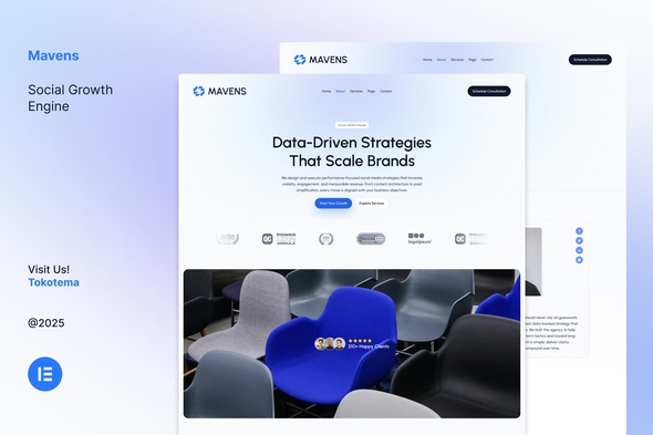 Mavens  – Social Growth Engine Website Elementor Template Kits