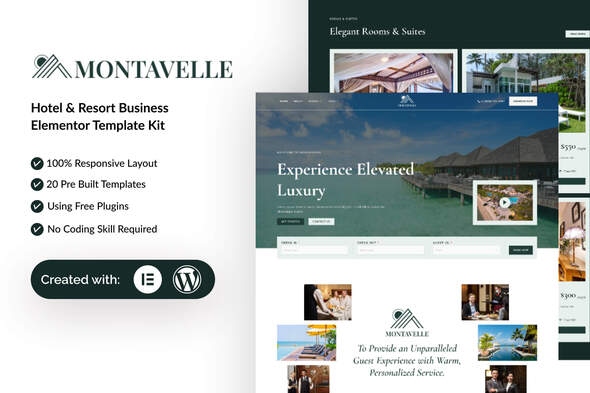 Montavelle  – Hotel & Resort Business Elementor Template Kit