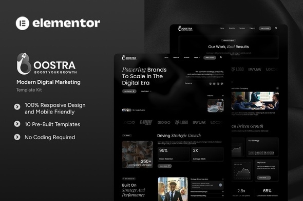 Boostra  – Modern Digital Marketing Elementor Template Kit