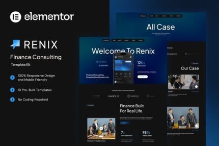 Renix - Finance Consulting Elementor Template Kit