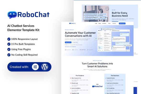 RoboChat  – AI Chatbot Service Elementor Template Kit