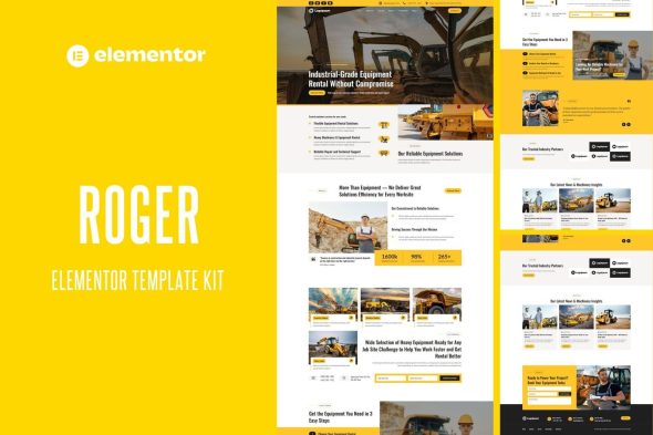 Roger  – Machinery & Equipment Rentals Elementor Template kit