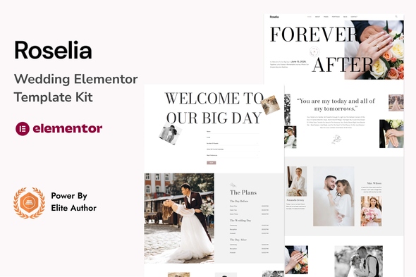 Roselia  – Wedding Elementor Template Kit
