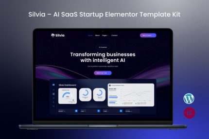 Silvia - AI SaaS Startup Elementor Template Kit