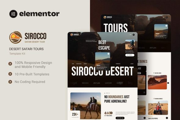 Sirocco  – Desert Safari Tours Elementor Template Kit