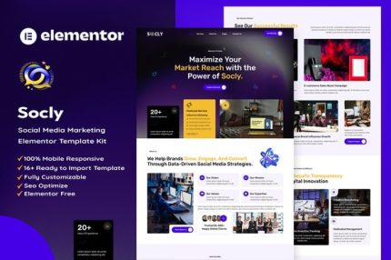 Socly - Social Media Marketing Agency Elementor Template Kit