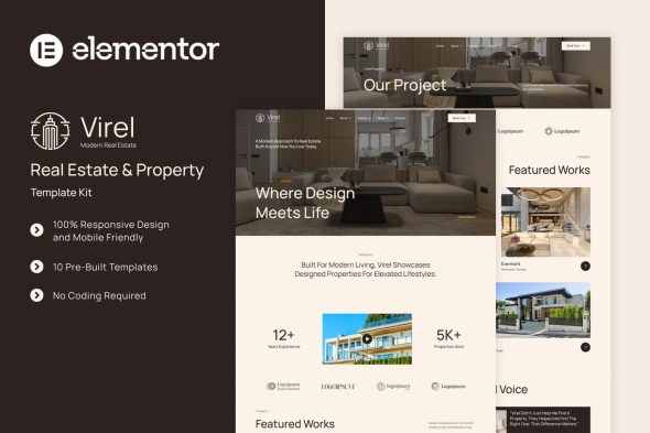 Virel  – Real Estate & Property Elementor Template Kit