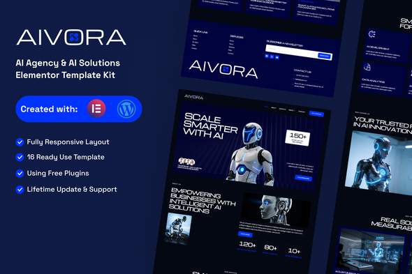 Aivora  – AI Agency & AI Solutions Technology Elementor Template Kit