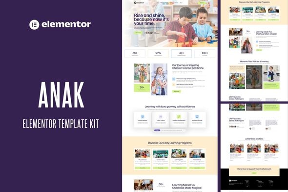 Anak  – Kindergarten Elementor Pro Template Kit