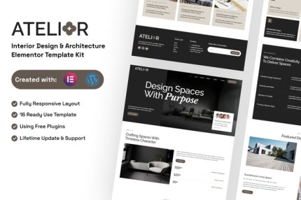 Atelior - Interior Design & Architecture Elementor Template Kit