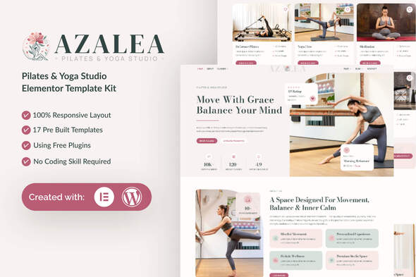 Azalea  – Pilates & Yoga Studio Elementor Template Kit