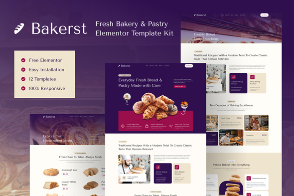 Bakerst  – Bakery & Pastry Elementor Template Kit