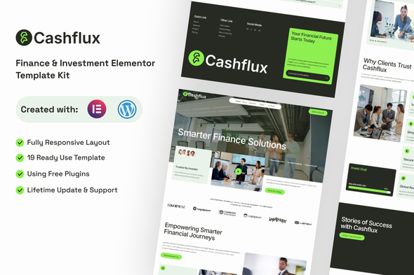 Cashflux  – Finance & Investment Elementor Template Kit