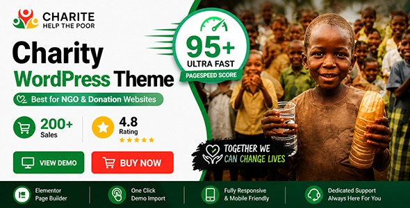 Charite 1.1.7 – Nonprofit Charity & Donation WordPress Theme