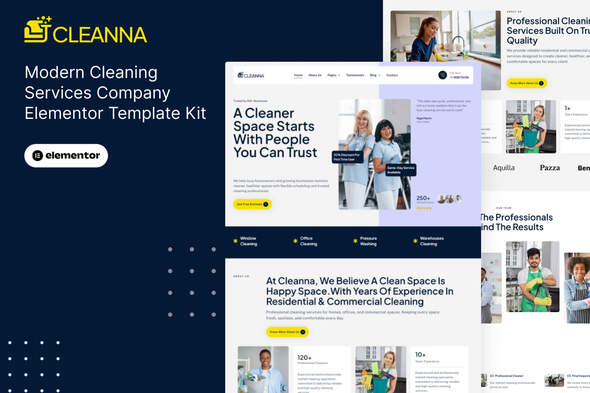 Cleanna  – Modern Cleaning Service Company Elementor Pro Template Kit
