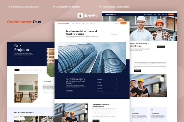 Construction Plus  – Construction Elementor Pro Template Kit