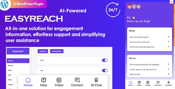 EasyReach 1.1.1 – OpenAI Powered AI Chatbot, engage, convert and customer support solution