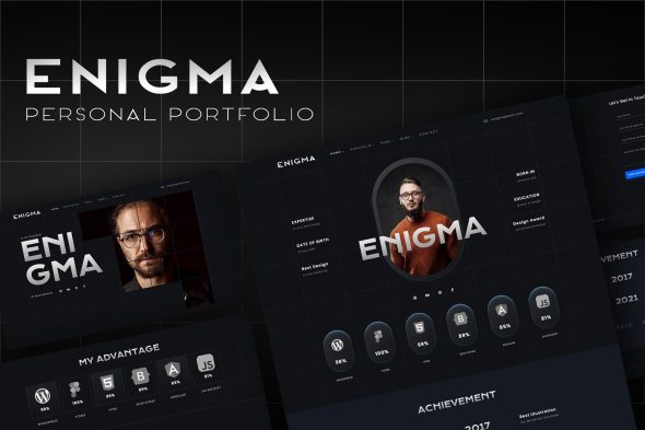 Enigma  – Personal Portfolio Elementor Template Kit
